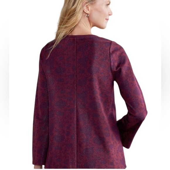 Soft Surroundings Jeri Jacquard Multi Floral Top Size PM 10/12 NWT - Picture 3 of 17